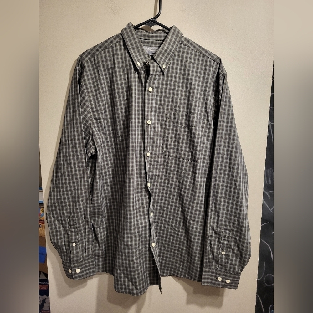Denver Hayes Green and White Checkered Shirt, Size Large